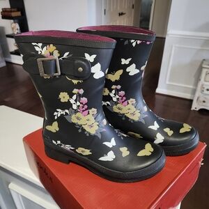 Chooka Black Floral Kids Rain Boots